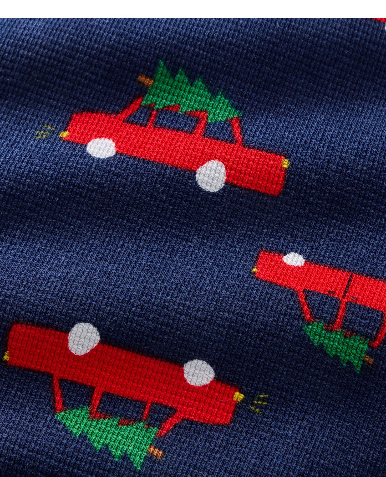 Holiday Waffle Crewneck in Get the Tree on Navy Blue - main