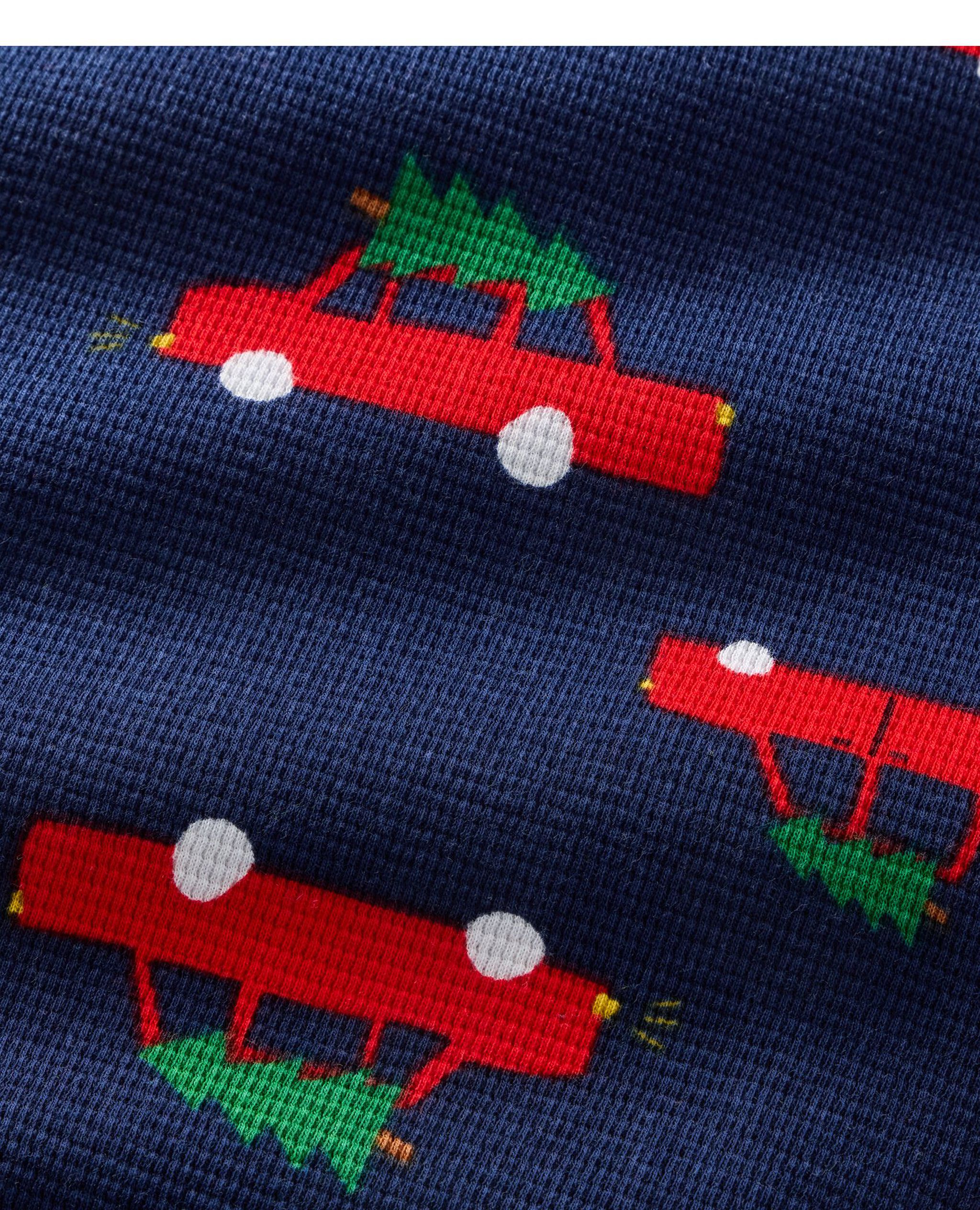 Waffle Crewneck in Get the Tree on Navy Blue - main