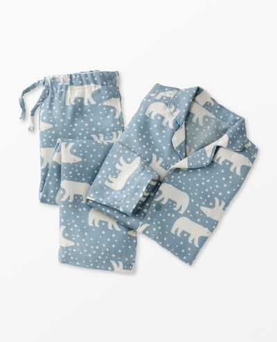 Holiday Flannel Pajama Set in Snowy Polar Bear on North Air - main