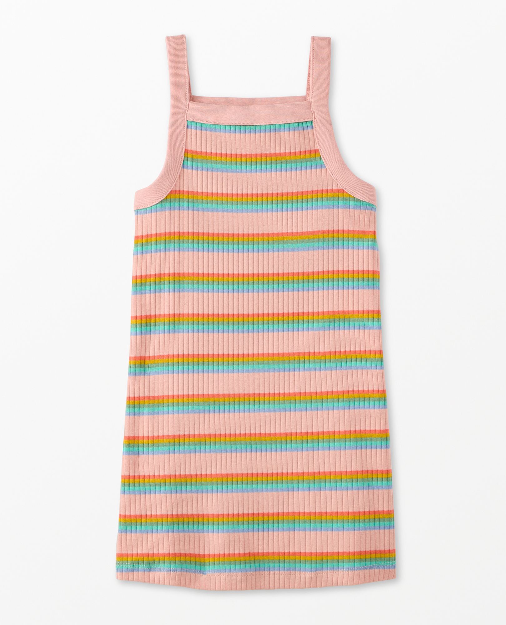 Sleeveless Ribbed Dress in Blush Pink - main
