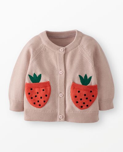 Baby Strawberry Pocket Cardigan Sweater in Hushed Violet - main