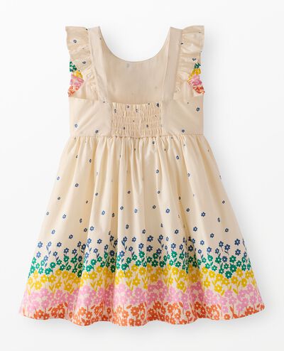 Ruffle Sleeve Poplin Dress in Signs of Spring on Ecru - main