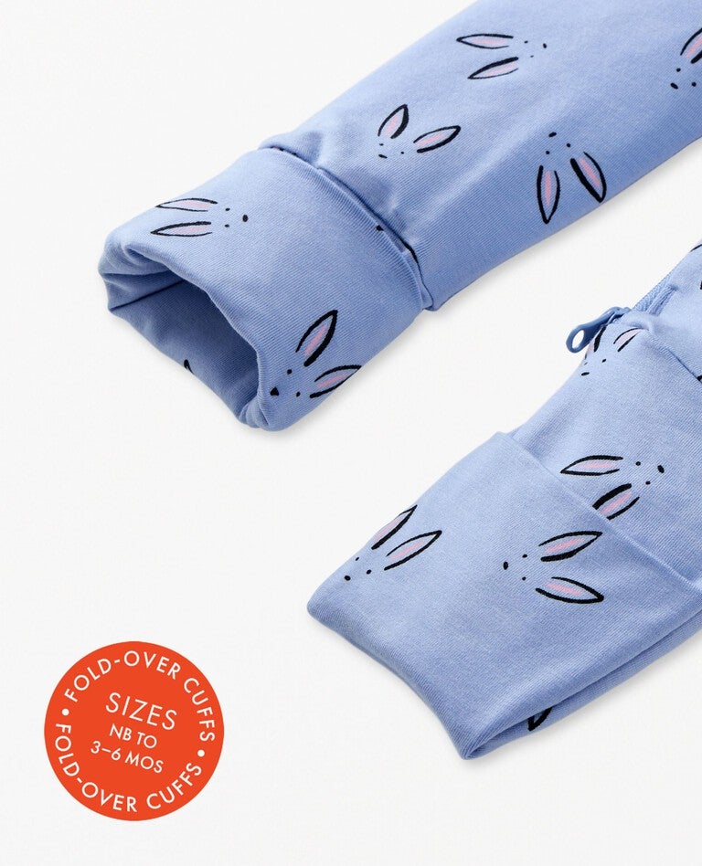 Sleeper with fold-over cuffs - Bunnies Sleeper with fold-over cuffs - Bunnies