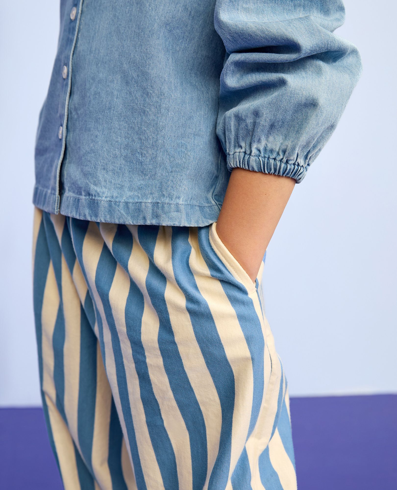 Balloon Pants in Horizon Blue/Almond Oil - main