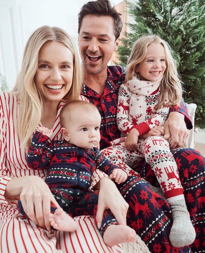 Holiday HannaSoft™ Sleeper in Dear Deer on Navy - main