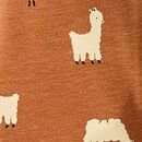 HannaSoft™ Stretch Sleeper in Donna the Llama on Dogwood - swatch