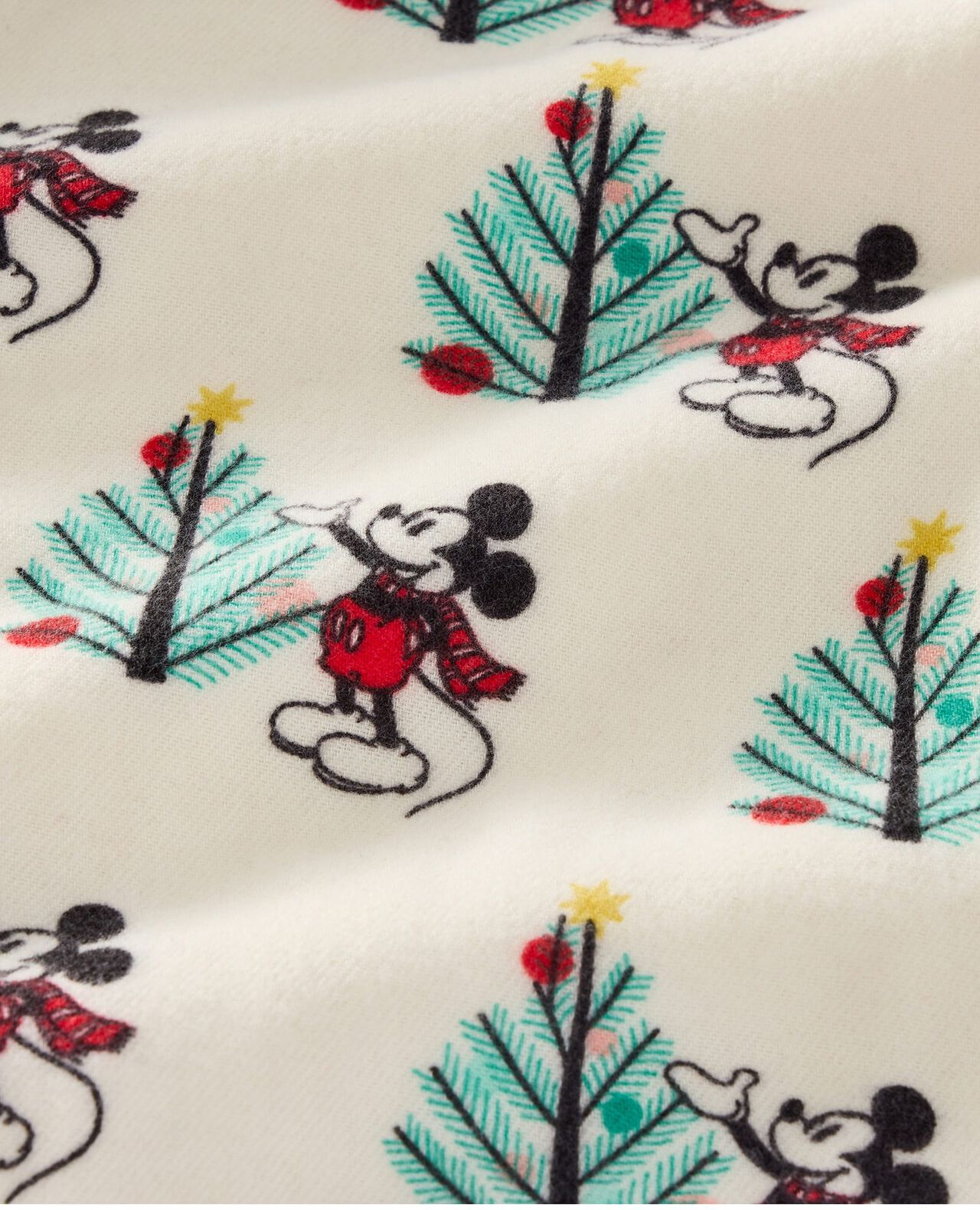 Disney Mickey Mouse Holiday Flannel Pajama Set in Christmas Mickey on Ecru - main