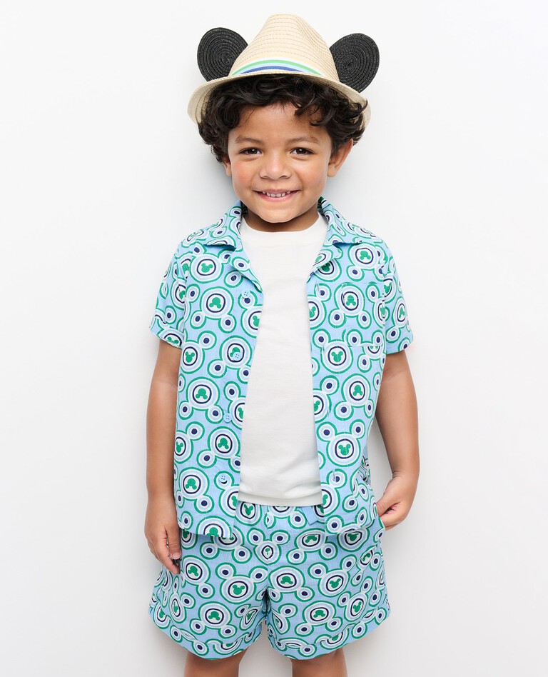 Disney Mickey Mouse Button Up Shirt in Blue Mickey - main