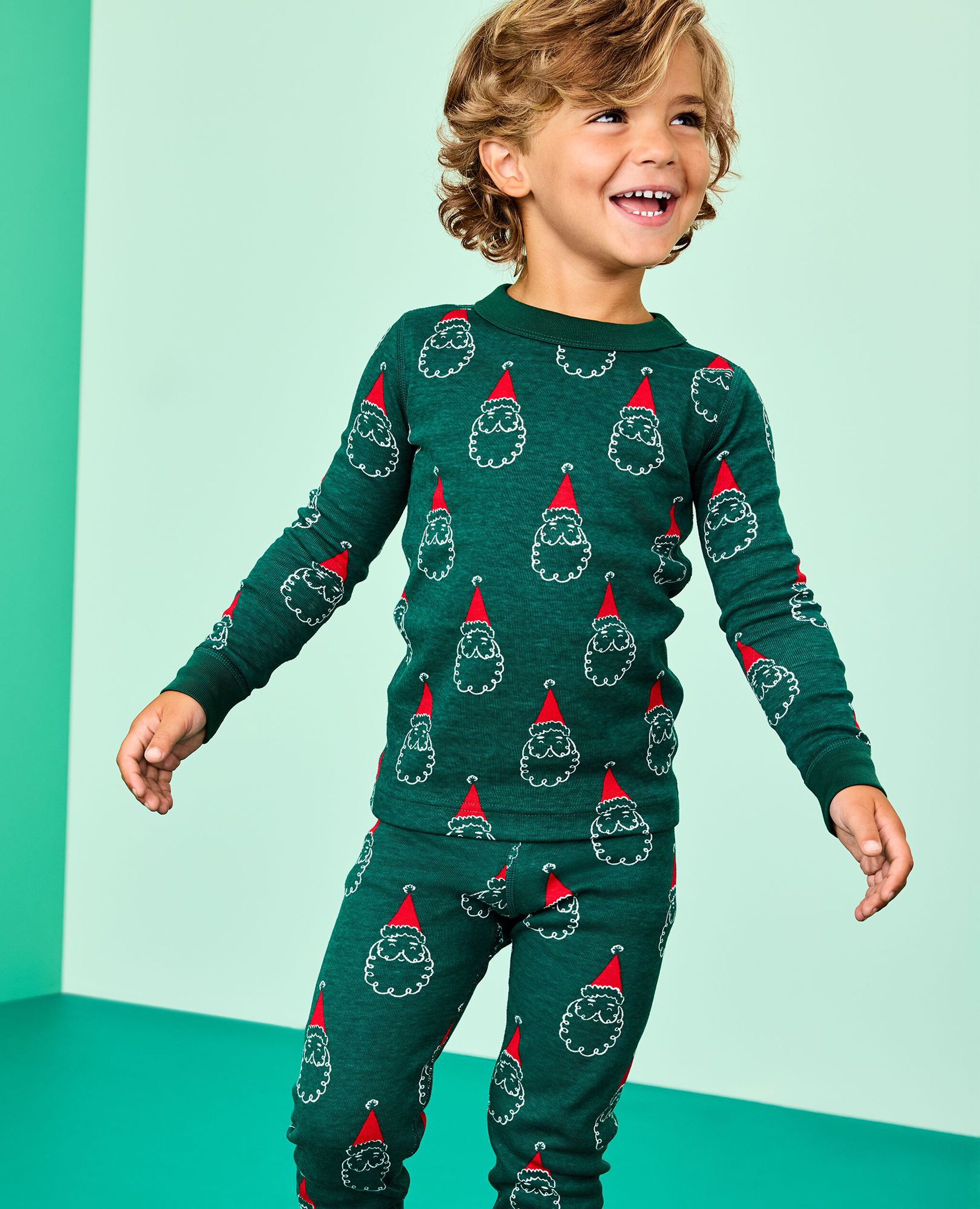 Holiday HannaJams™ Pajama Set in Santa on Malachite - main