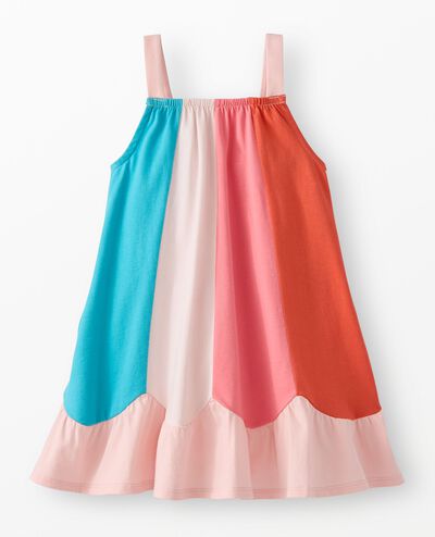 Sleeveless Colorblock Swing Dress with Pockets in Multi Ombre - main