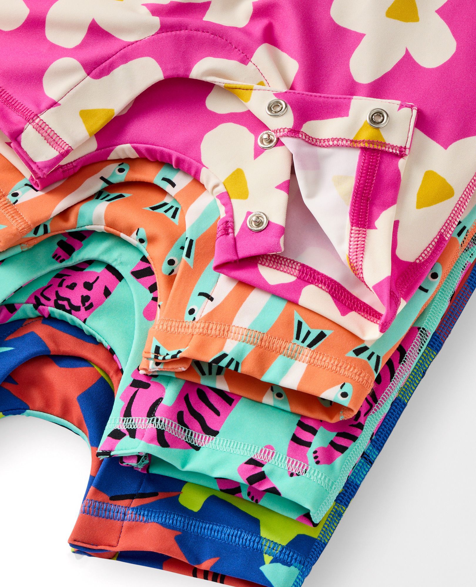 Baby Rashguard Swimsuit in Sardines on Orange - main