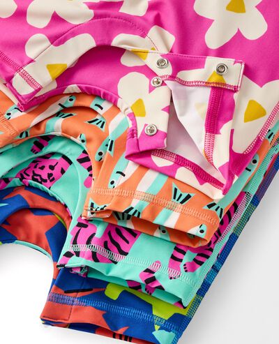 Baby Rashguard Swimsuit in Sardines on Orange - main