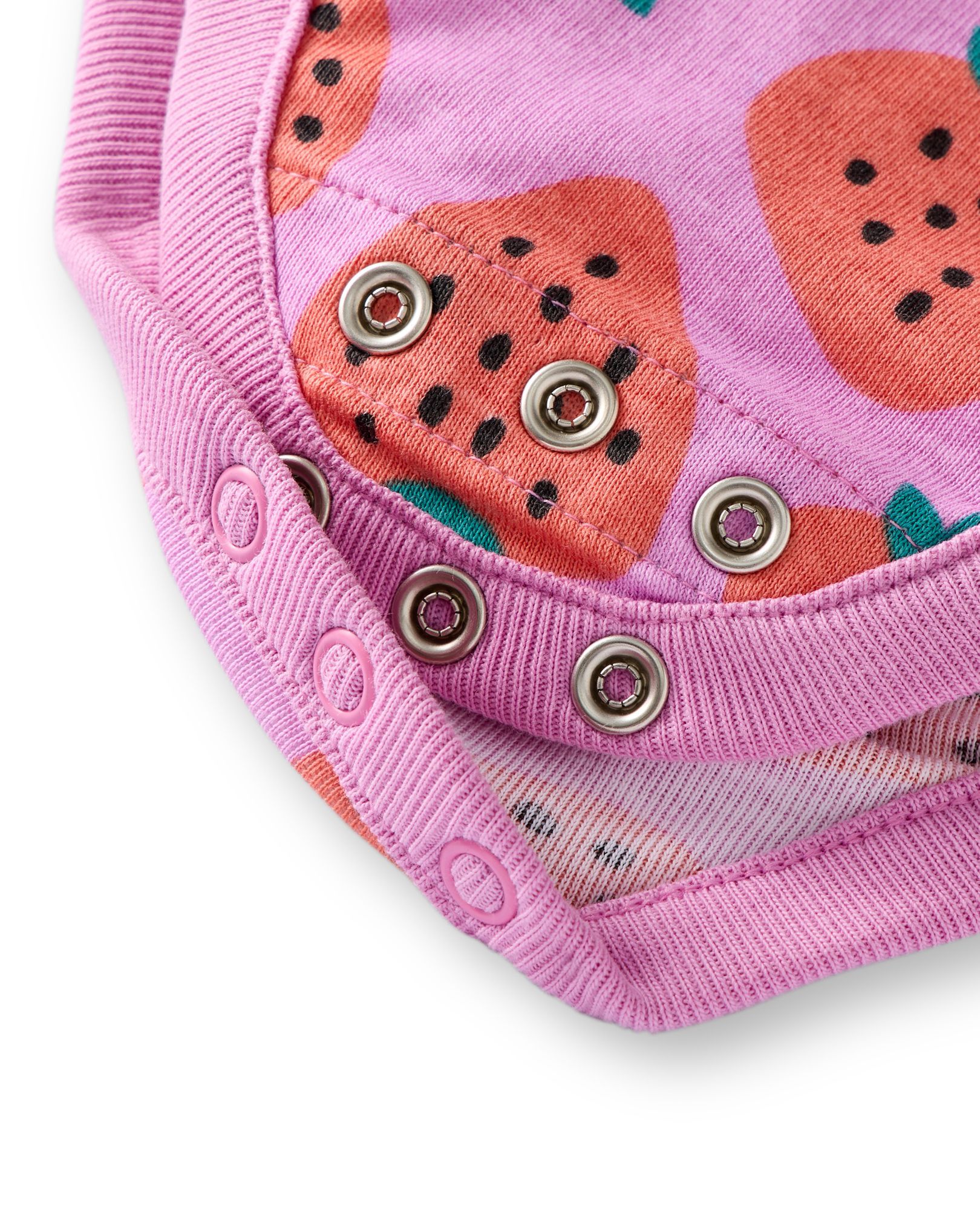 Baby Long Sleeve Bodysuit in Mini Strawberries on Echinacea - main