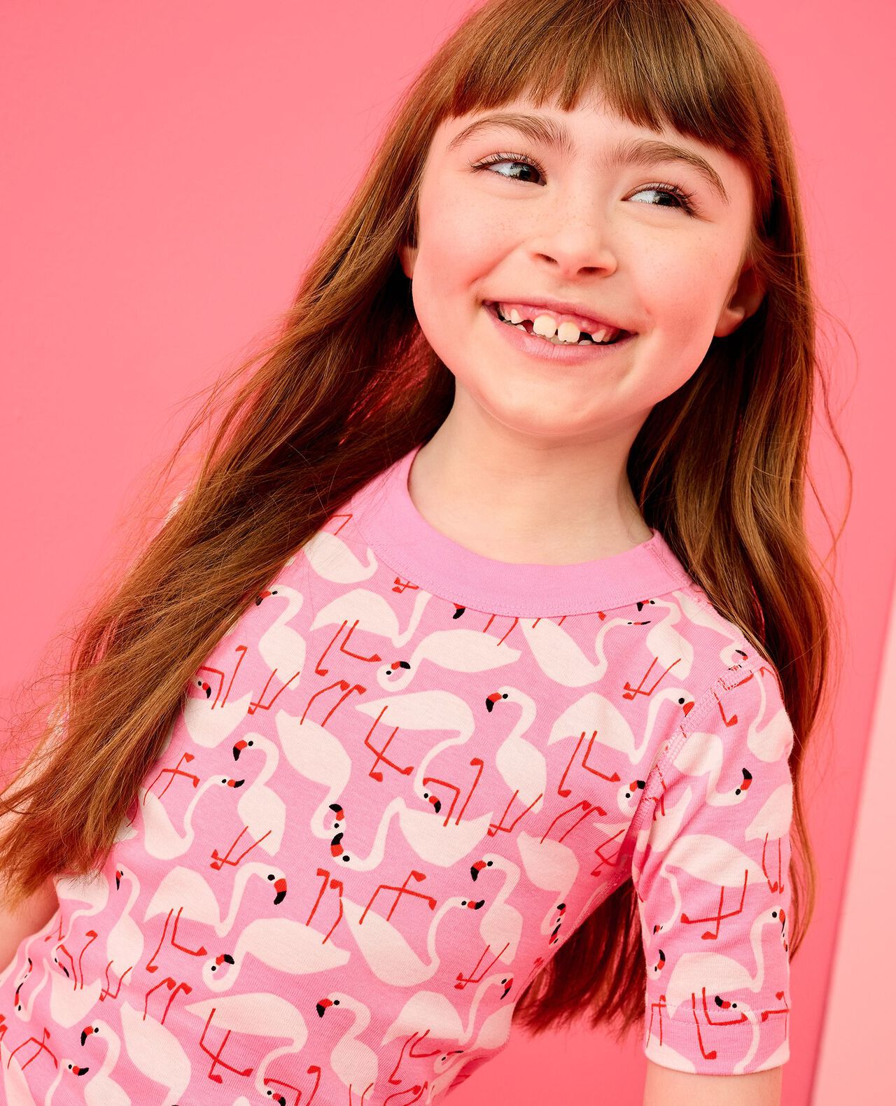 HannaJams™ Pajama Set in Flamingos on Azalea Pink - main