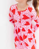 Valentines Print Button Down Dress in Full Hearts - main