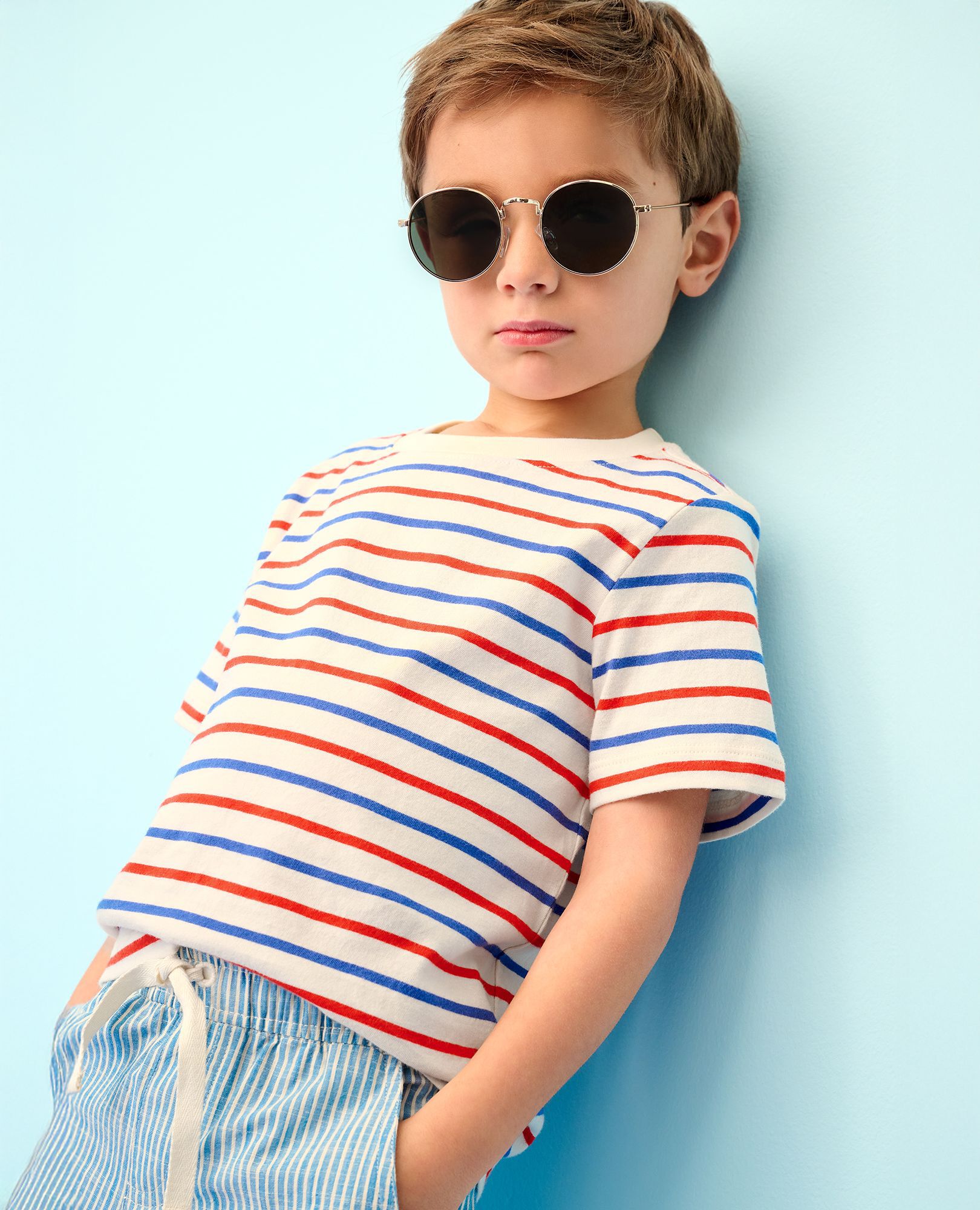 Classic Fit Striped T-Shirt in RWB Stripe - main