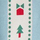 Baby Holiday Long Sleeve Bow Skater Dress & Leggings Set in Christmas Ribbons on Robin Egg Blue - swatch