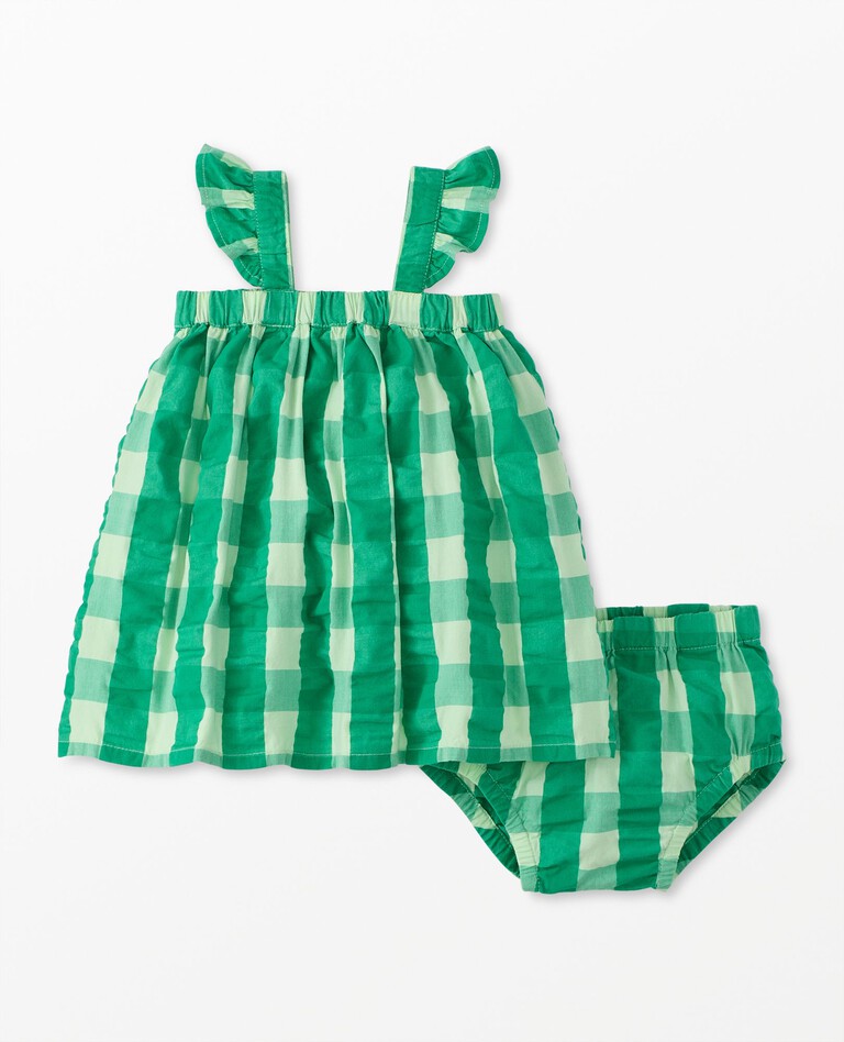 Baby Gingham Dress & Bloomer Set in Watermelon Gingham - main