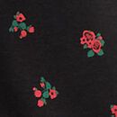 Balloon Sleeve Smocked Dress in Delicate Florals on Black - swatch