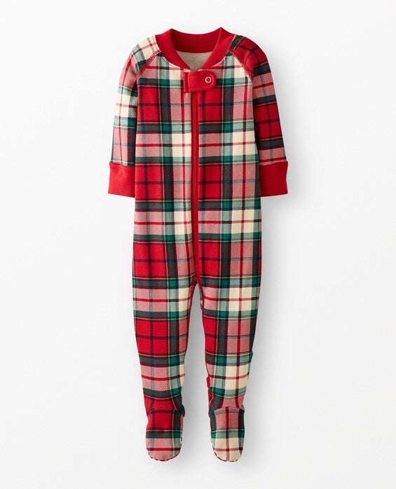 Baby Holiday HannaJams™ Footed Sleeper Pajamas in Red Holiday Plaid - 100% Organic Combed Cotton - Size 0-3 mos by Hanna Andersson