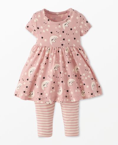 Baby Peanuts Dress & Leggings Set in HannaSoft™ in Snoopy Layette Pink - main