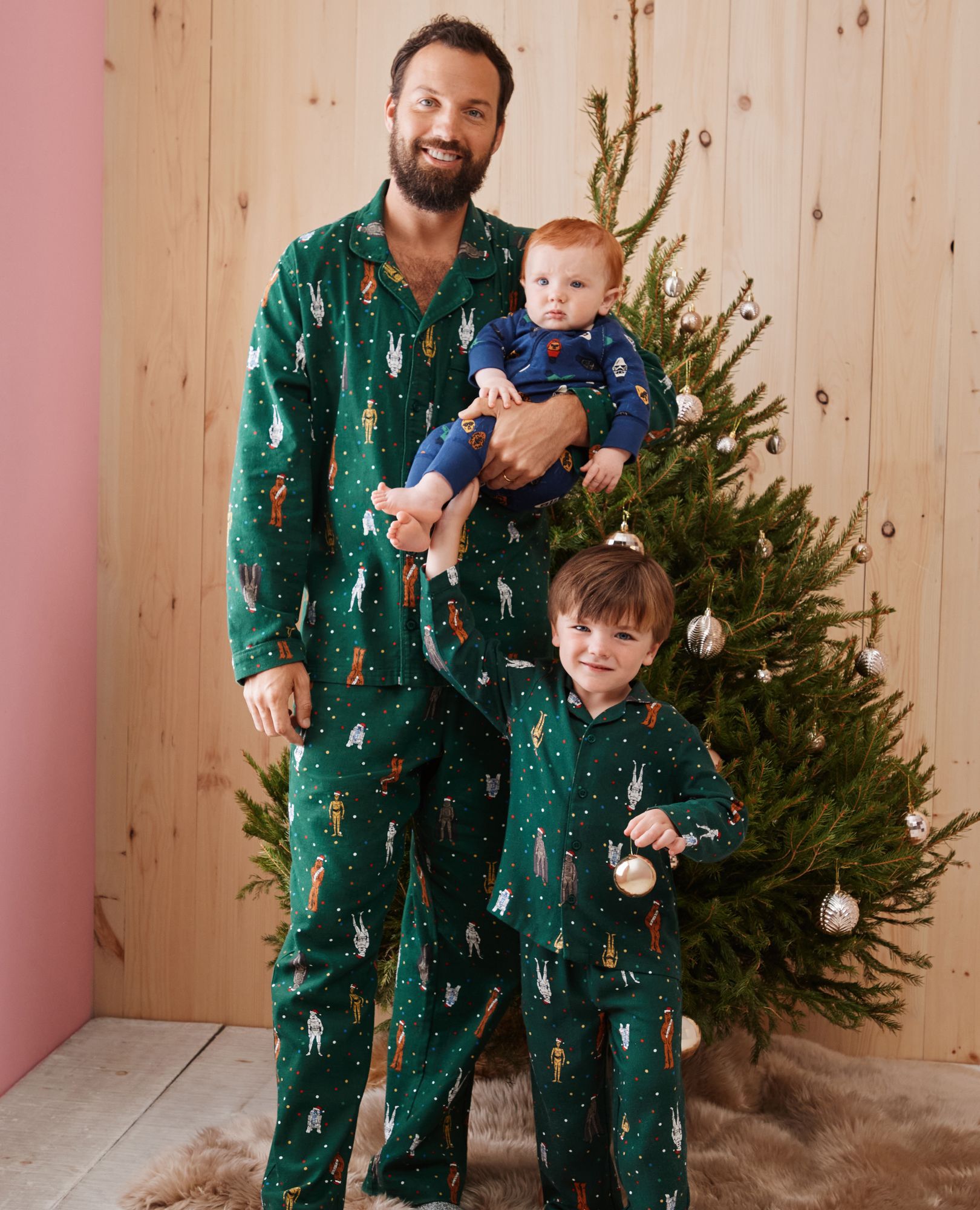 Adult STAR WARS™ Holiday Flannel Pajama Top in Star Wars Holiday Multi - Green - main