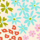 Sleeveless Linen Bow Strap Dress in Floral Clusters - swatch