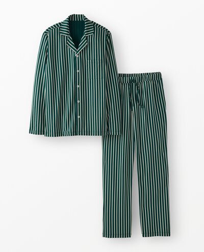 Adult Long Sleeve HannaSoft™ Pajama Set in Ponderosa Green/Ecru - main