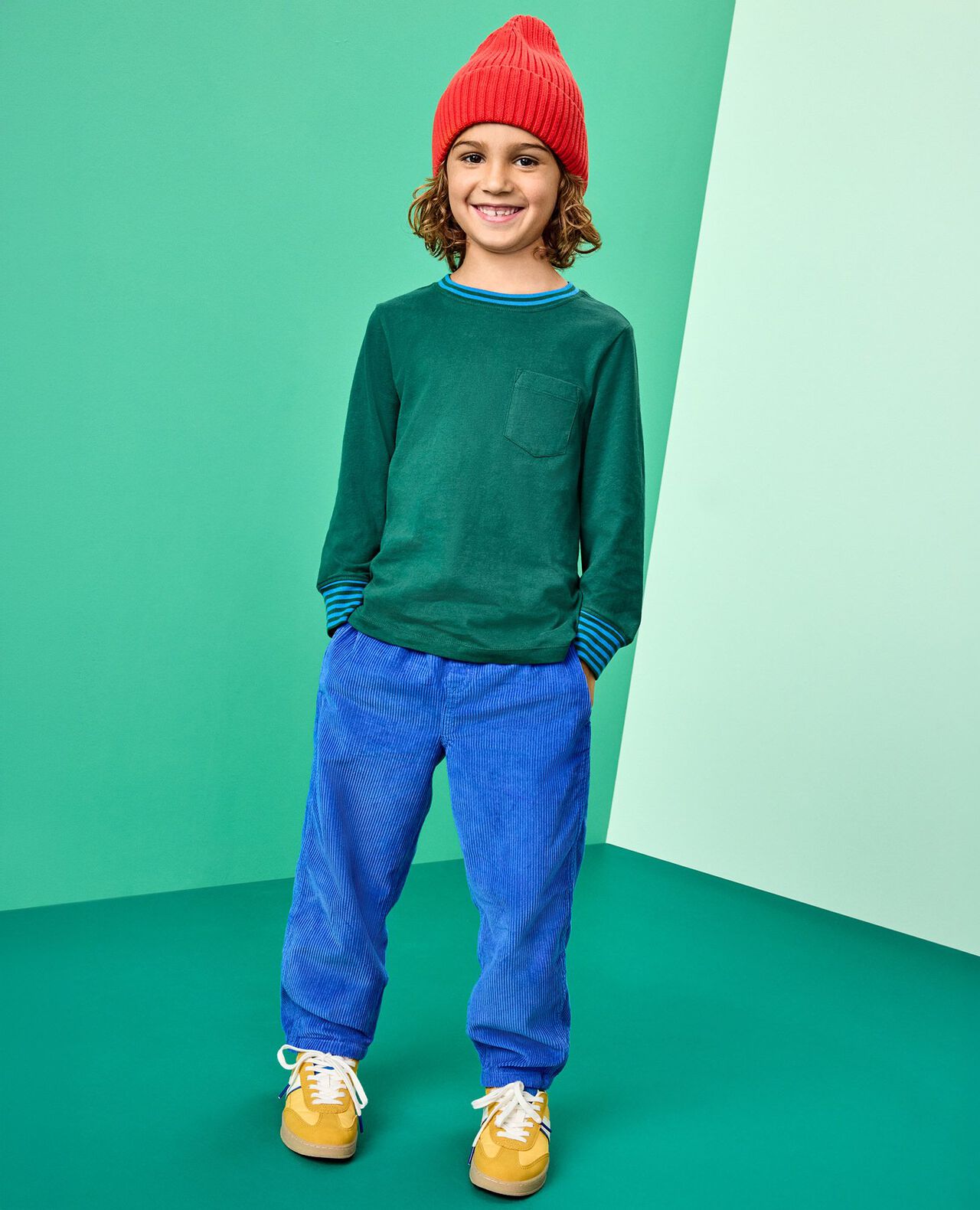 Corduroy Pull-On Barrel Pants in Bakery Blue - main