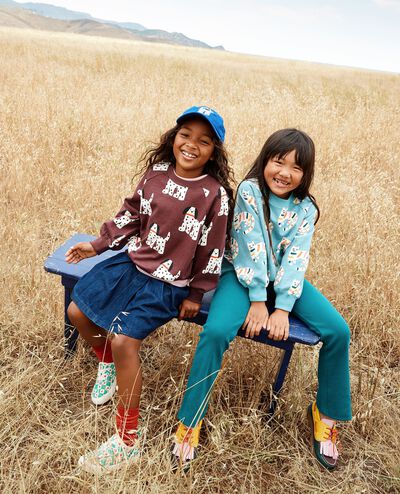 Hanna x Rey to Z Graphic Baseball Hat in Spotty Dog on Blue - main