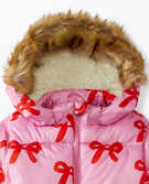 Print Recycled Fur Trim Parka in Bubble Gum Pink - main
