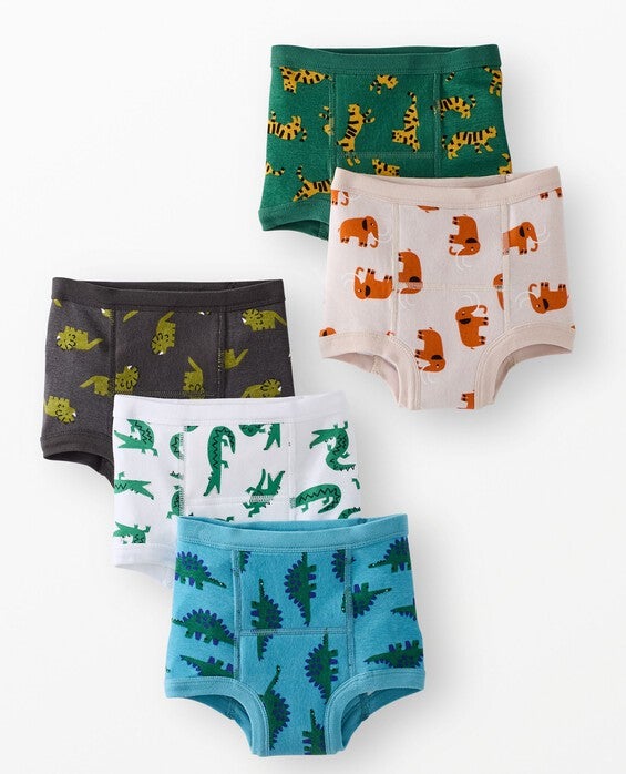 Girls' Kids Animal Print 5Pk 5-Pack Organic Cotton Training Underwear in 100% Cotton - Size Little Kids S by Hanna Andersson