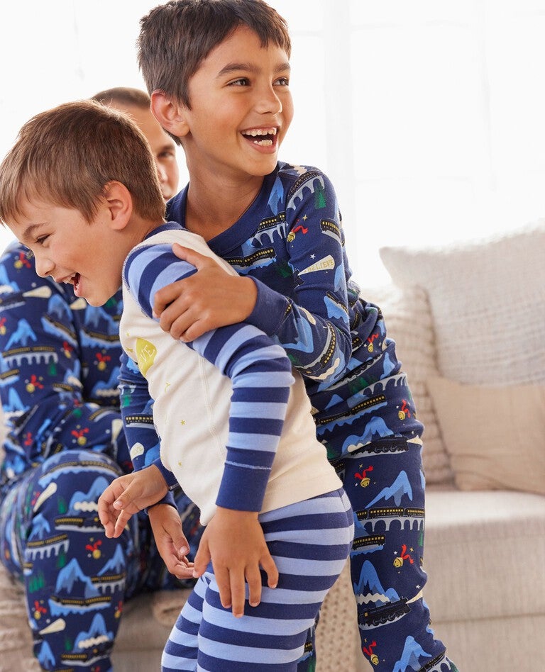 Kids Warner Bros™ Discovery The Polar Express Long John Pajama Set in Polar Express Family - main