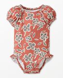 Baby One-Piece Puff Sleeve Swimsuit in Island Blossoms on Canyon Rose - main