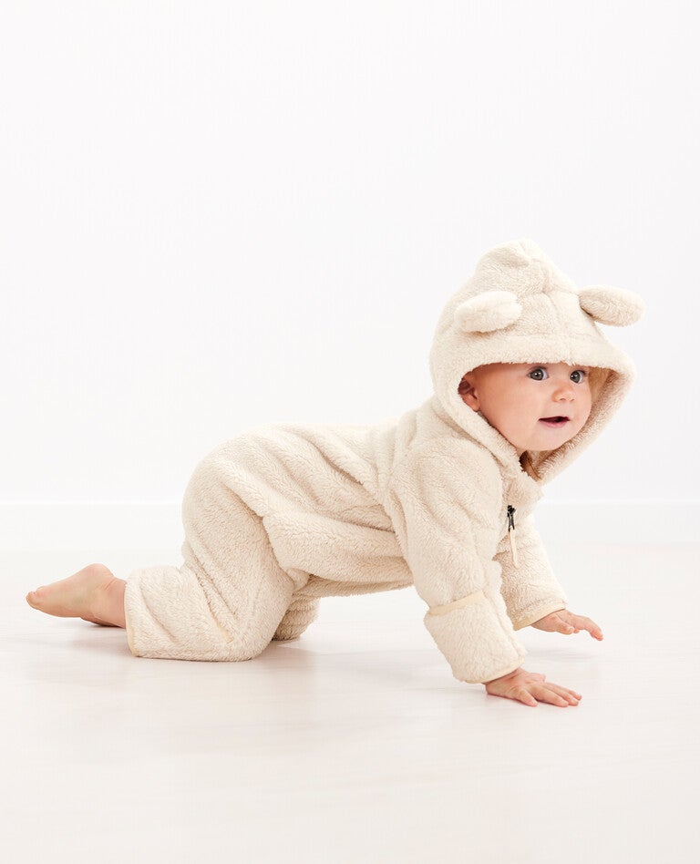 Baby Zip One Piece In Recycled Marshmallow Hanna Andersson