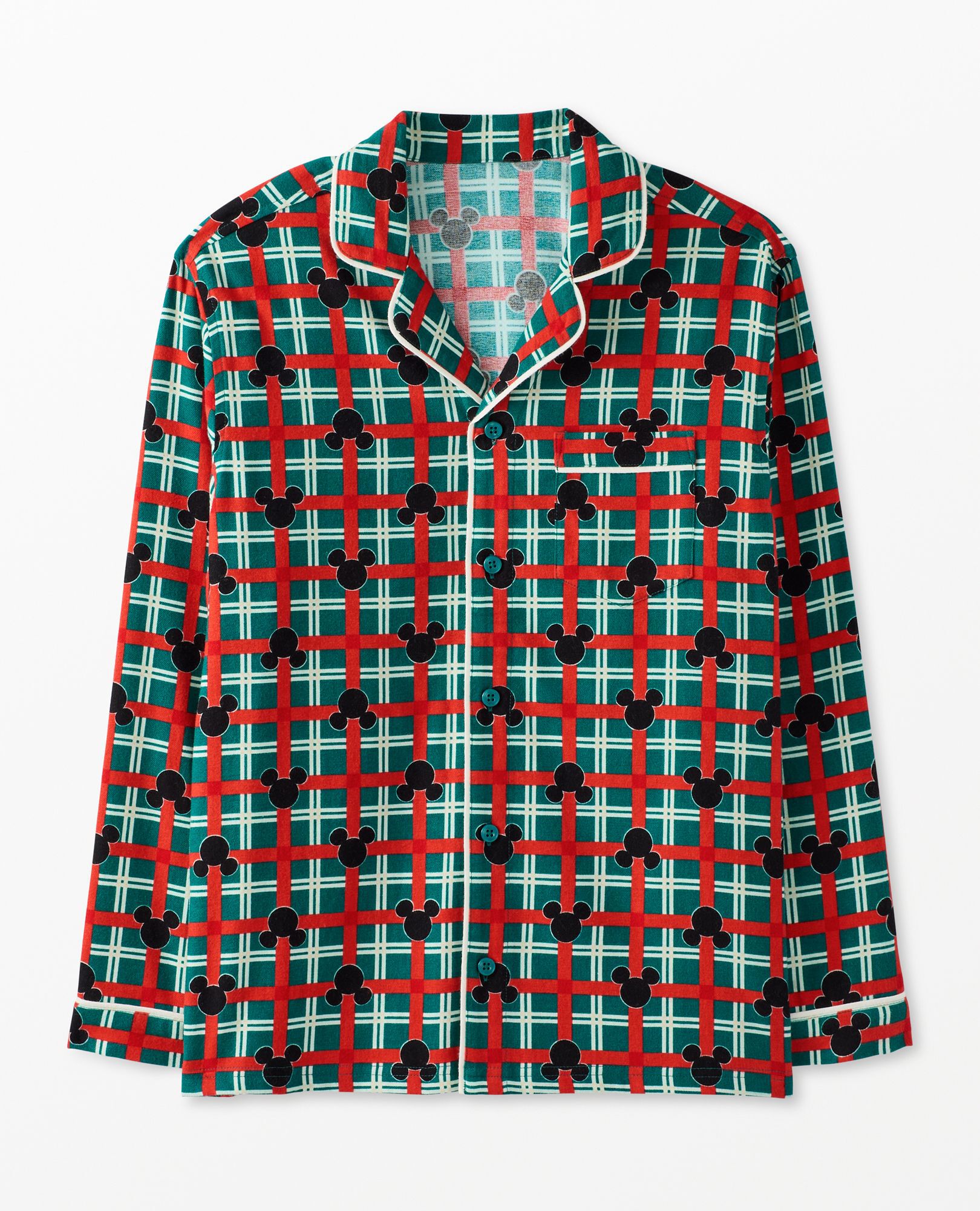 Adult Disney Mickey Mouse Holiday Flannel Pajama Top Hanna Andersson