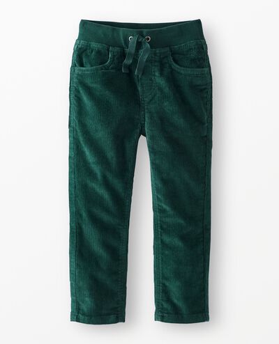 Corduroy Pull-On Slim Fit Pants in Ponderosa Green - main