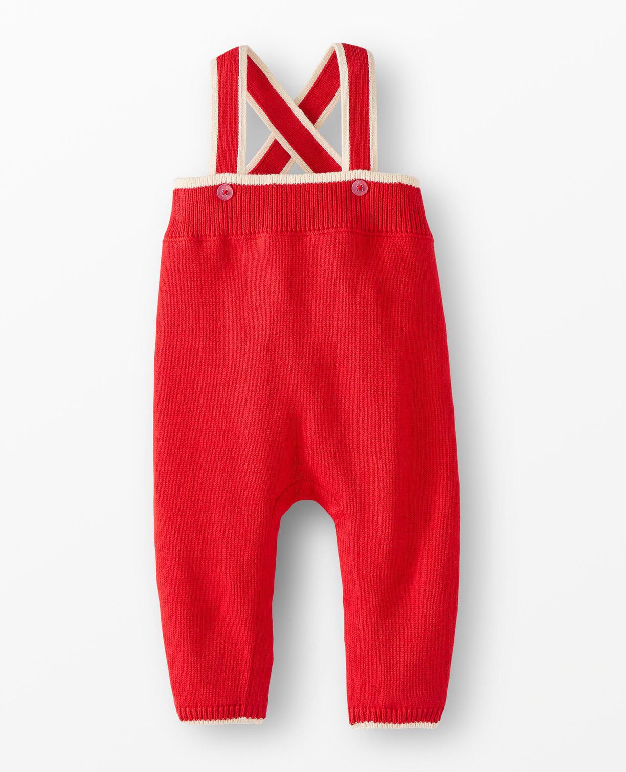 Baby Sweater Knit Overalls in Ribbon Red - main