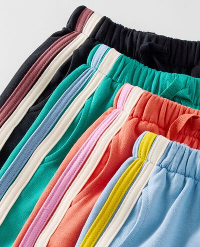 Oversized French Terry Side Stripe Sweatpants in Sun Fire - main