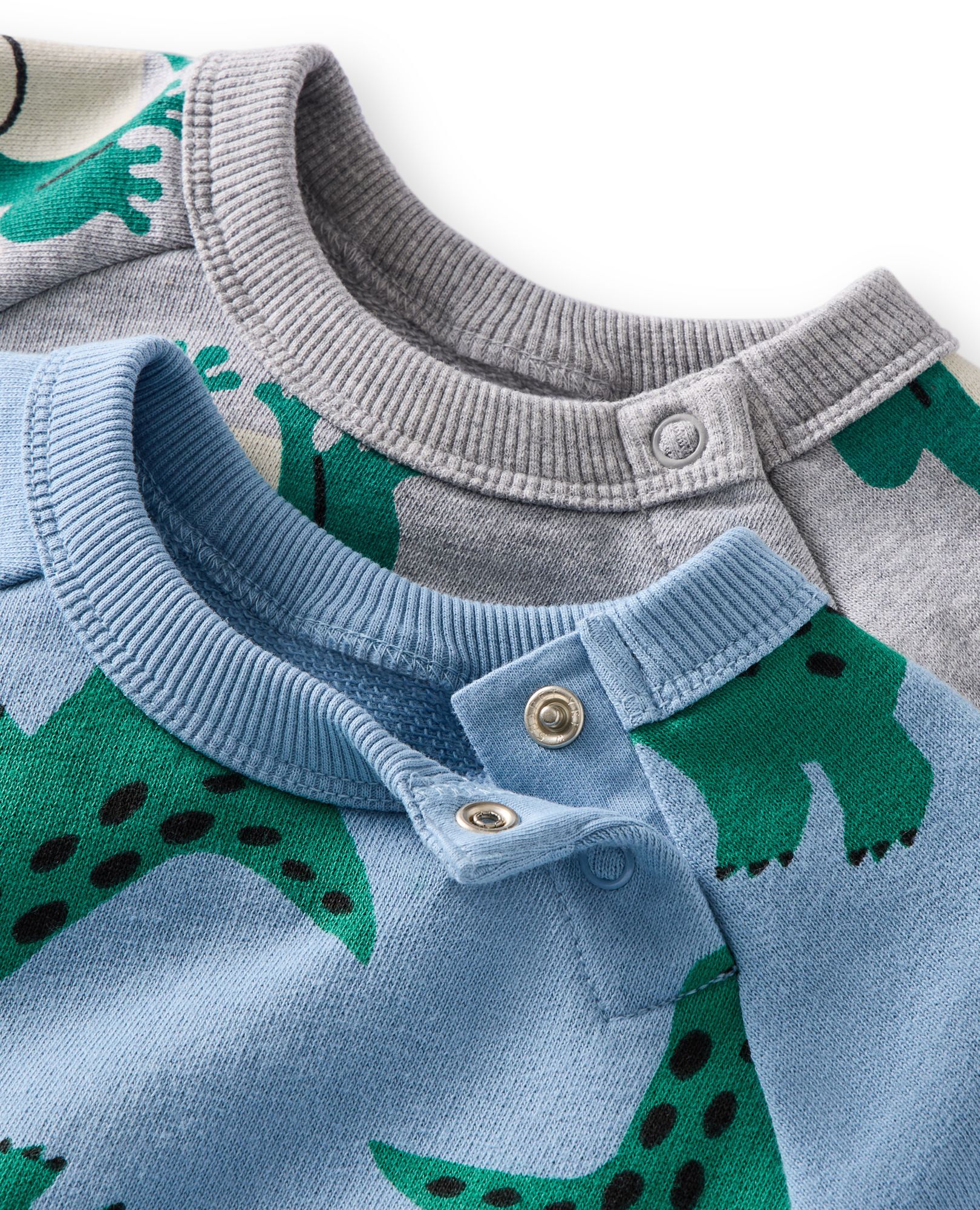 Baby French Terry Sweatshirt & Sweatpants Set in T-Rex on Blue - main