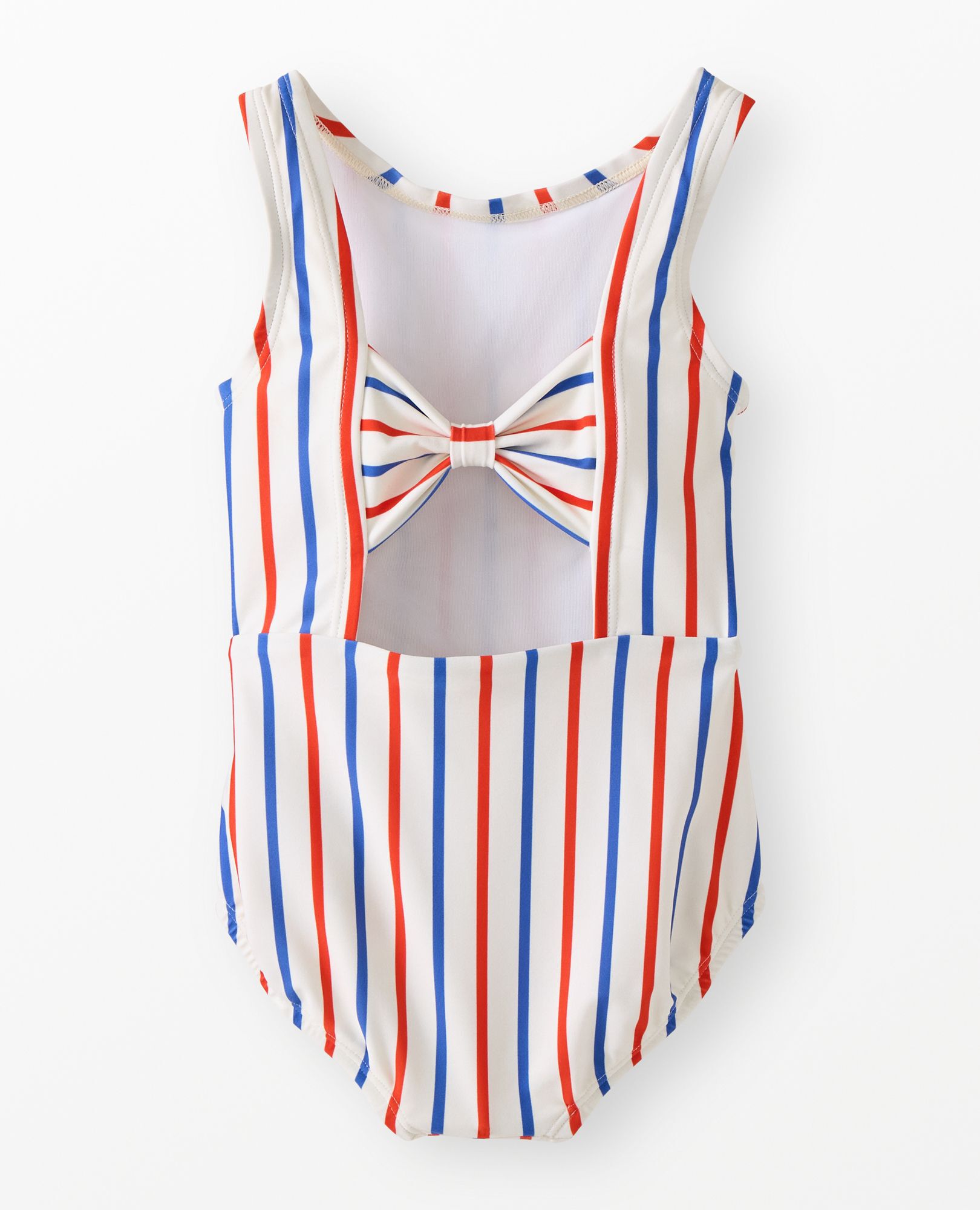One-Piece Bow Back Swimsuit in RWB Stripe - main