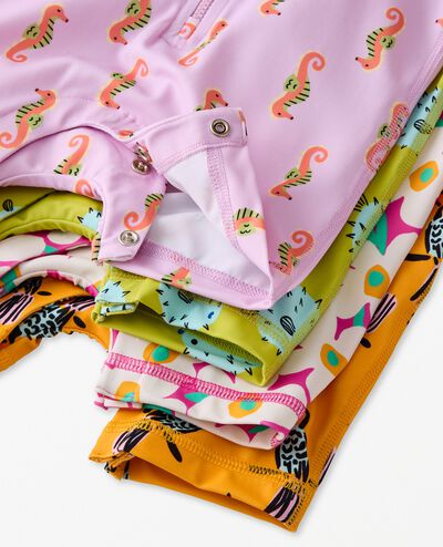 Baby Rashguard Swimsuit in Summer the Seahorse on Tea Rose - main
