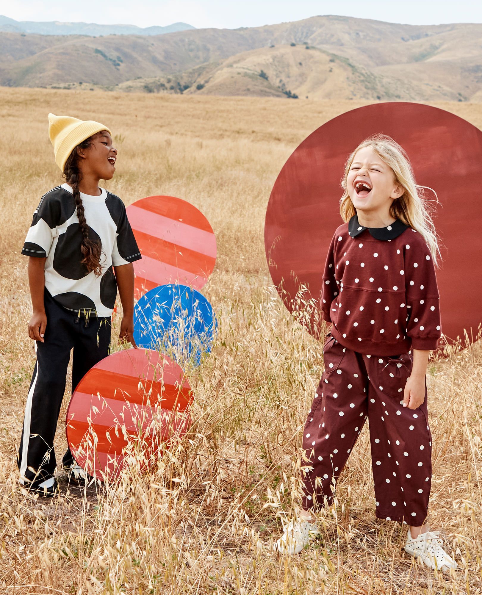 Dot Bow Pocket Pants in Dots on Brown - main