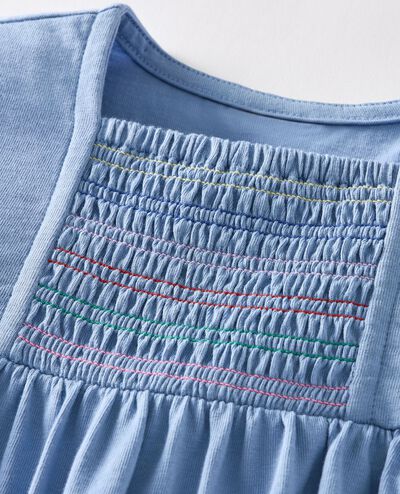 Baby Dolman Sleeve Smocked Dress & Bloomers Set in Forever Blue - main