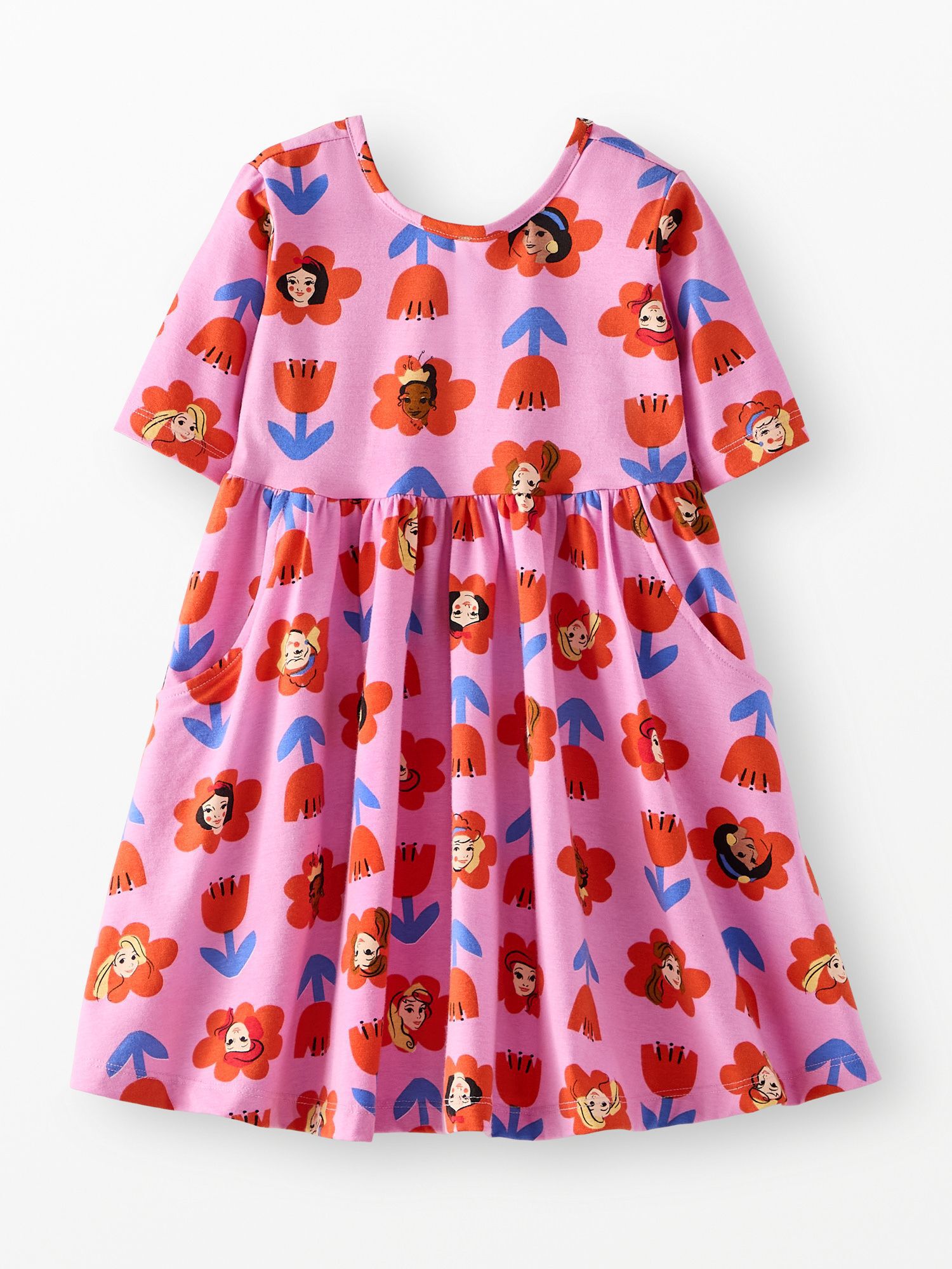 Disney Princess Skater Dress with Pockets in Princess Bold Floral Pink - main