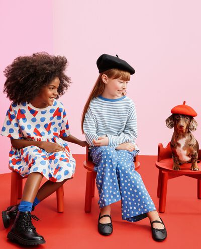 T-Shirt Dress with Pockets in Polka Dot Hearts - main