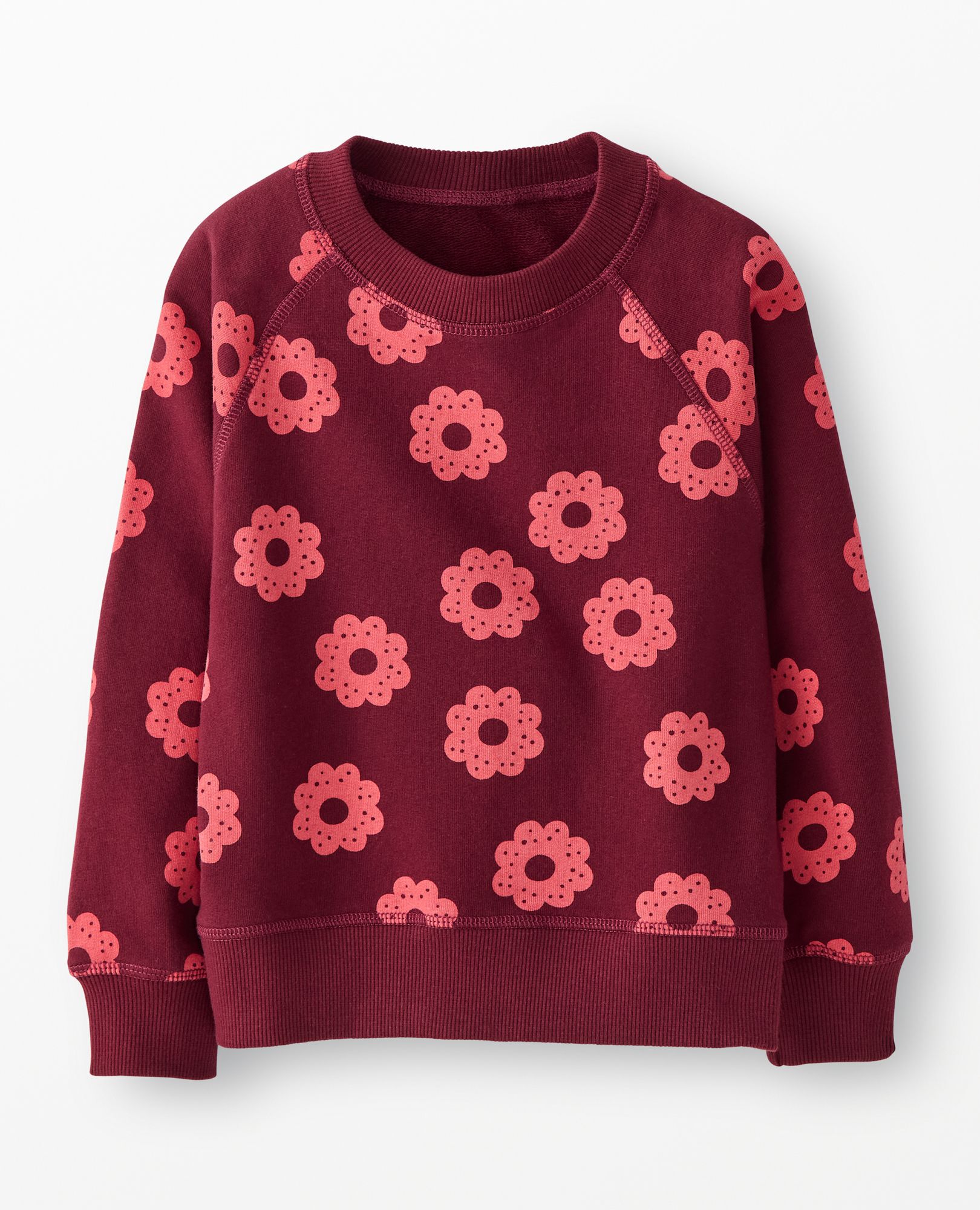 Holiday French Terry Sweatshirt in Sugar Cookies on Red - main