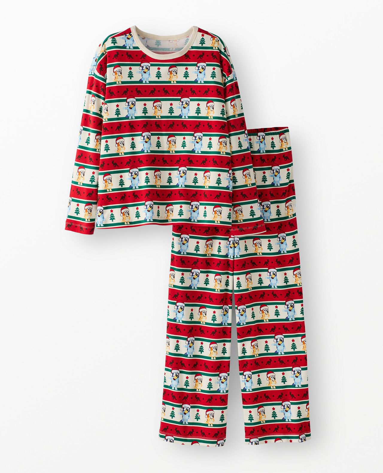 Women's Bluey Holiday Wide Leg Pajama Set in Bluey Fairisle - main