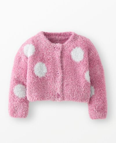 Baby Sparkle Dot Cardigan in Sparkle Dot on Fuchsia Pink - main