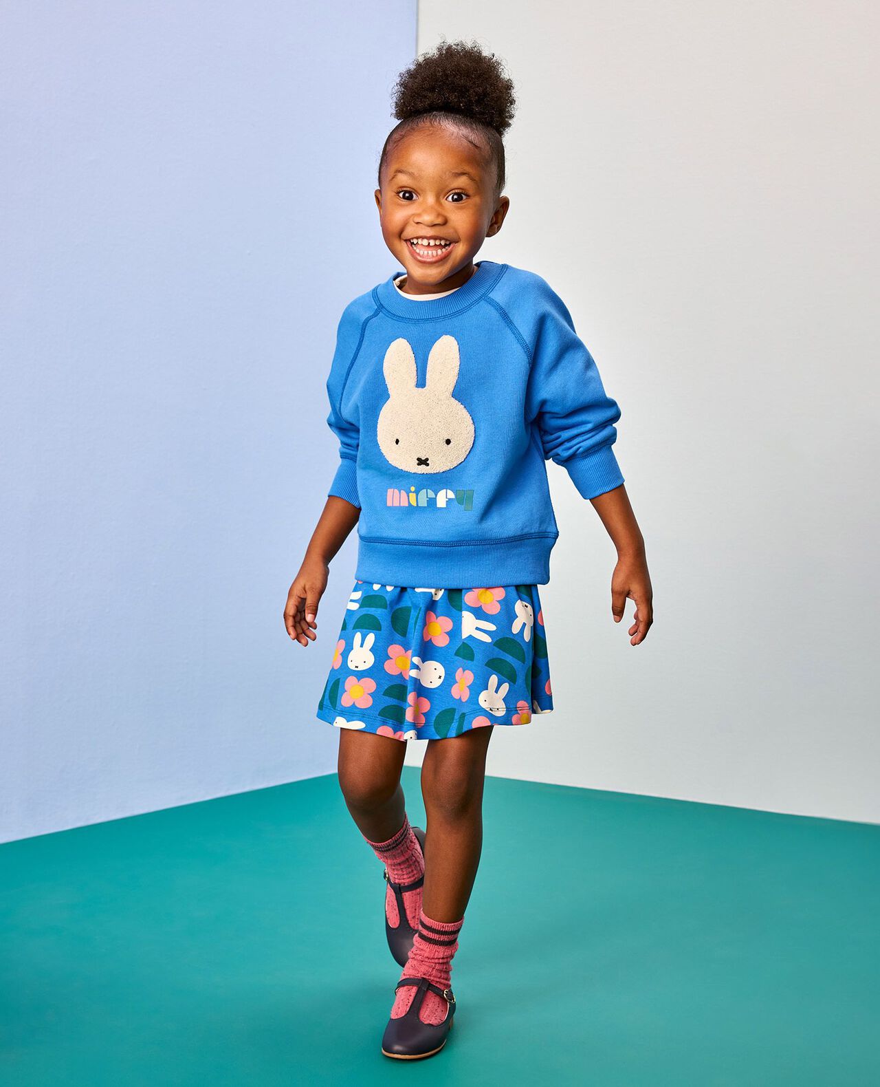 Miffy French Terry Sweatshirt in Miffy on Blue - main